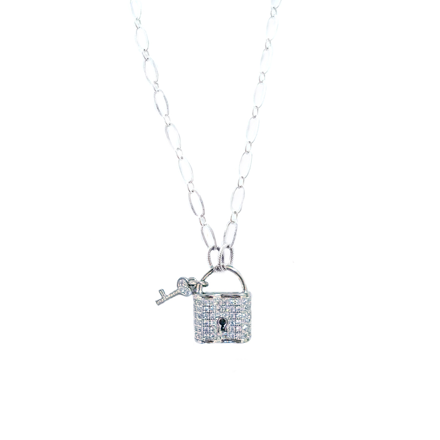Perfect Fit Silver Lock Necklace